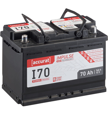 Accurat Impulse I70 Batteries voiture 70Ah AGM Start-Stop