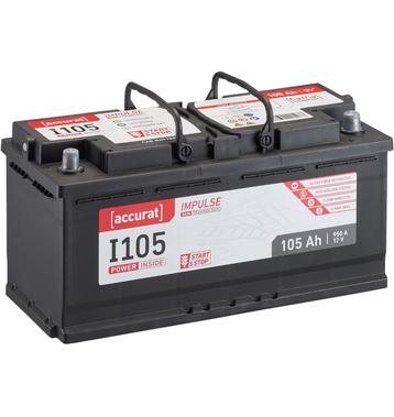 Accurat Impulse I105 Batteries voiture 105Ah AGM Start-Stop