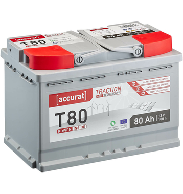 Accurat Traction T80 AGM Batteries Dcharge Lente 80Ah
