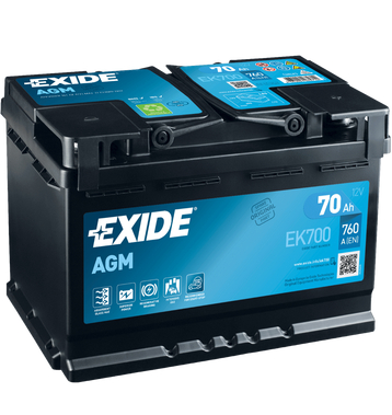 Exide EK700 Batteries AGM 70Ah