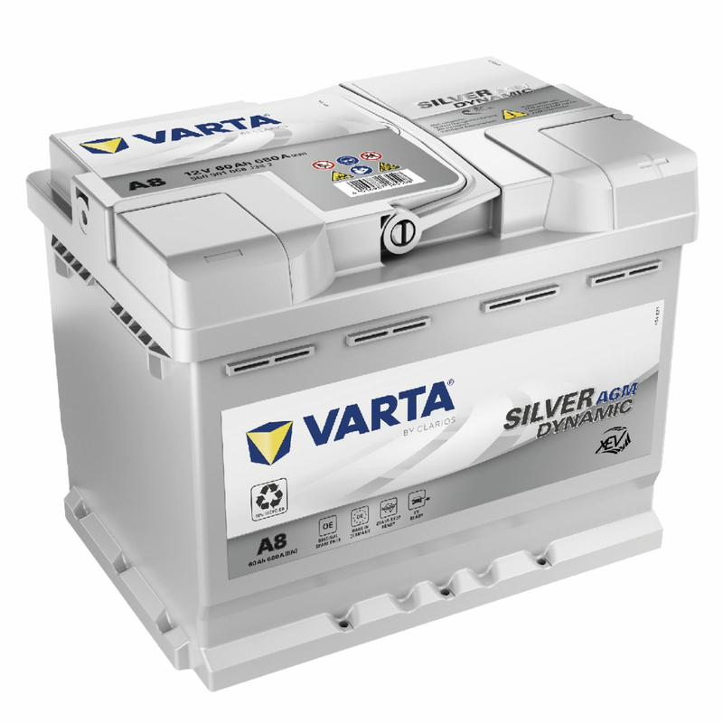 VARTA D52 (A8) Silver Dynamic AGM xEV 560 901 068 Batterie voiture 60A