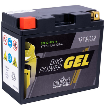Intact Bike-Power GEL Batteries moto GEL12-12B-4 10Ah (DIN 51015) YT12B-BS, YT12B-4