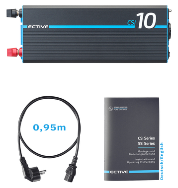 ECTIVE CSI 10 Onduleur sinusoïdal 1000W/24V avec chargeur, fonction priorité secteur et ASI