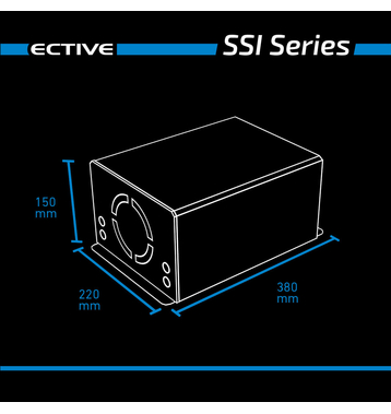ECTIVE SSI 10 Onduleur sinusoïdal 1000W/12V avec régulateur de charge MPPT, chargeur, fonction priorité secteur et ASI