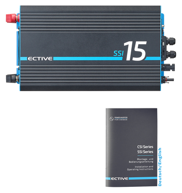 ECTIVE SSI 15 Onduleur sinusoïdal 1500W/12V avec régulateur de charge MPPT, chargeur, fonction priorité secteur et ASI