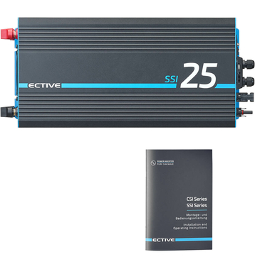 ECTIVE SSI 25 Onduleur sinusoïdal 2500W/12V avec régulateur de charge MPPT, chargeur, fonction priorité secteur et ASI
