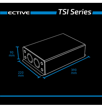 ECTIVE TSI 15 Onduleur sinusoïdal 1500W/12V avec fonction priorité secteur et ASI