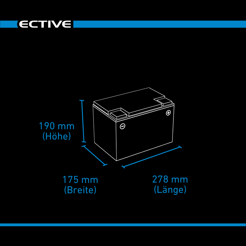 ECTIVE DC 70 Gel Deep Cycle 70Ah Batteries Décharge Lente