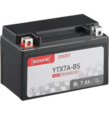 Accurat Sport AGM YTX7A-BS Batteries moto 7Ah 12V (DIN 50615) CTX7A-BS YTX7A-4