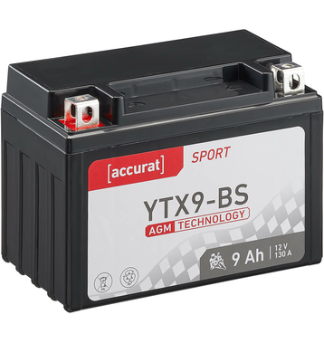 Accurat Sport AGM YTX9-BS Batteries moto 9Ah 12V (DIN 50812) CTX9-BS YTX9-4 YTX9BS