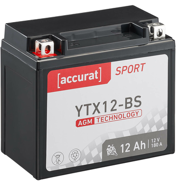 Accurat Sport AGM YTX12-BS Batteries moto 12Ah 12V (DIN 51012) GTX12-BS YTX12BS