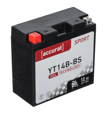 Accurat Sport GEL YT14B-BS Batteries moto 12Ah 12V (DIN 51201) YT14B-4 GEL12-14B-4 YG14B-4
