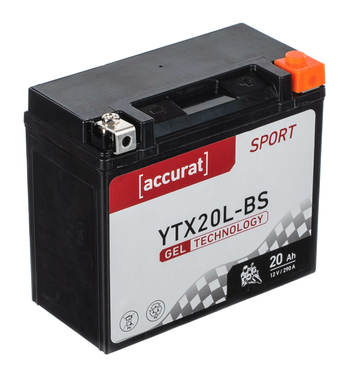 Accurat Sport GEL YTX20L-BS Batteries moto 20Ah 12V