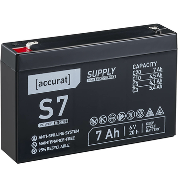 Accurat Supply S7 AGM 6V Batterie de plomb 7Ah