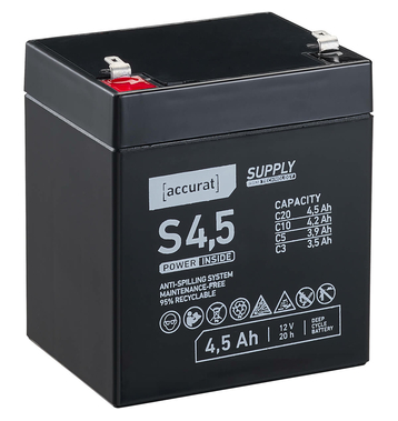 Accurat Supply S4,5 AGM 12V Batterie de plomb 4,5Ah