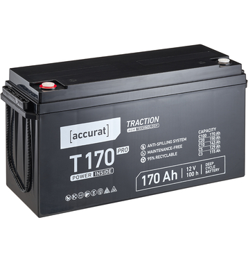 Accurat Traction T170 Pro 12V AGM Batterie de plomb 170Ah