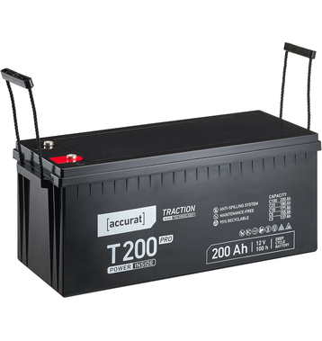 Accurat Traction T200 Pro AGM 12V Batteries Décharge Lente 200Ah Batterie de plomb