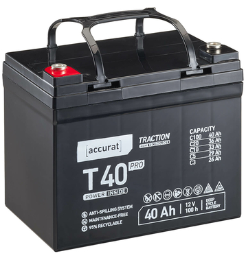 Accurat Traction T40 Pro 12V AGM Batterie de plomb 40Ah