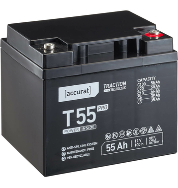 Accurat Traction T55 Pro 12V AGM Batterie de plomb 55Ah