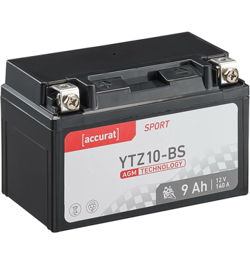 Accurat Sport AGM YTZ10-BS Batteries moto 9Ah 12V (DIN 50615) ETZ10-BS YTX7A-BS