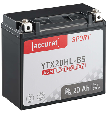 Accurat Sport AGM YTX20HL-BS Batteries moto 20Ah 12V (DIN 81800 / DIN 82003)
