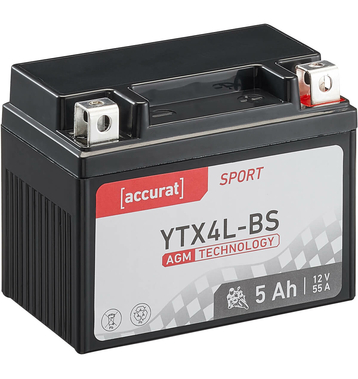 Accurat Sport AGM YTX4L-BS Batteries moto 5Ah 12V (DIN...