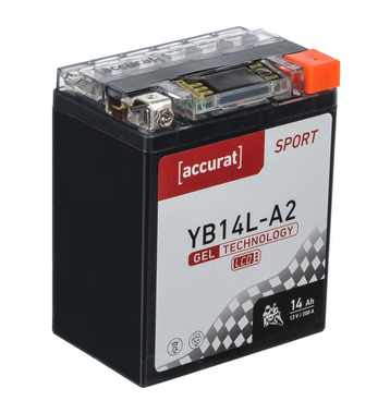 Accurat Sport GEL LCD YB14L-A2 Batteries moto 14Ah 12V (DIN 51411) YG14L-A2 GEL12-14L-A2