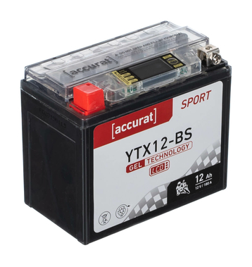 Accurat Sport GEL LCD YTX12-BS Batteries moto 12Ah 12V (DIN 51012) YTX12-4 Gel12-12-BS 51012 YB12B-B2