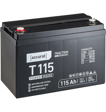 Accurat Traction T115 12V GEL Batteries Décharge Lente 115Ah