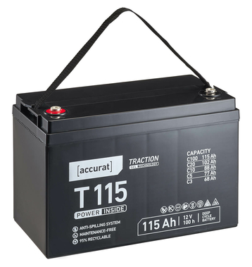Accurat Traction T115 12V GEL Batteries Décharge Lente 115Ah