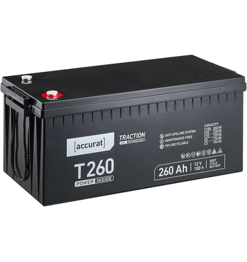 Accurat Traction T260 GEL 12V Batteries Décharge Lente 260Ah
