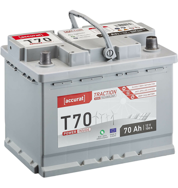 Accurat Traction T70 AGM Batteries Décharge Lente 70Ah