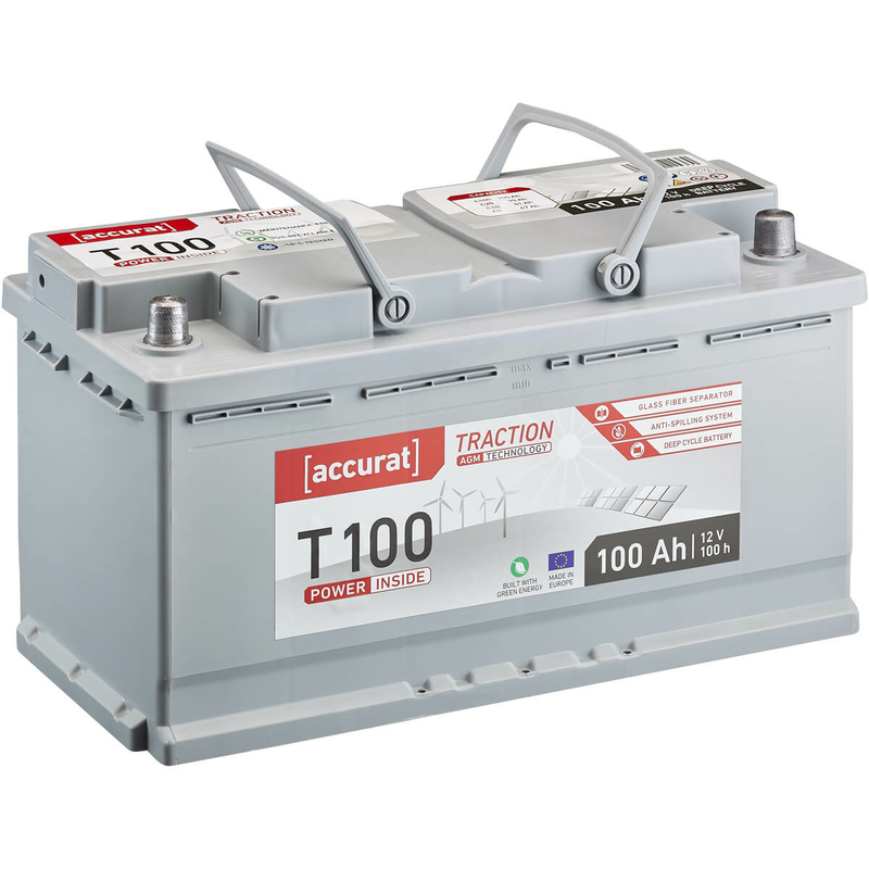 Accurat Traction T100 AGM Batteries Décharge Lente 100Ah