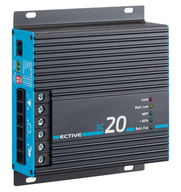 ECTIVE SC 20 MPPT Contrleur de charge solaire pour 12/24V Batteries Dcharge Lente 240Wp/480Wp 50V 20A