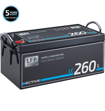 ECTIVE LC 260L 12V LiFePO4 Lithium Batteries Décharge Lente 260 Ah