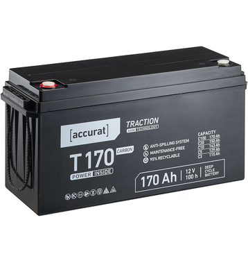 Accurat Traction T170 Carbon AGM Batterie de plomb 170Ah