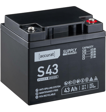 Accurat Supply S43 AGM Batterie de plomb 43 Ah