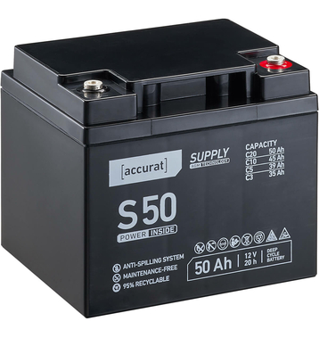 Accurat Supply S50 AGM Batterie de plomb 50 Ah