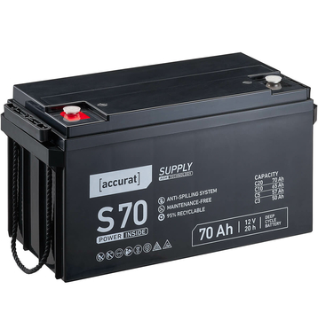 Accurat Supply S70 AGM Batterie de plomb 70 Ah