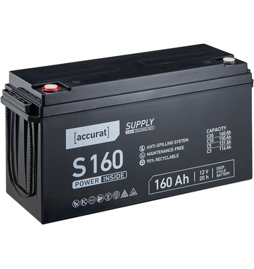 Accurat Supply S160 AGM Batterie de plomb 160 Ah