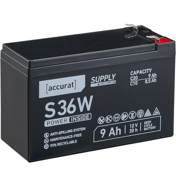 Accurat Supply S36W AGM Batterie de plomb 9 Ah
