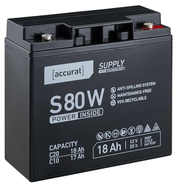 Accurat Supply S80W AGM Batterie de plomb 18 Ah