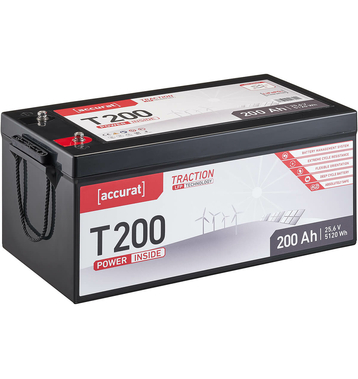 Accurat Traction T200 LFP 24V LiFePO4 Lithium Batteries Décharge Lente 200 Ah