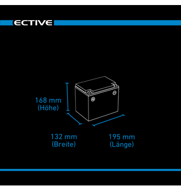 ECTIVE DC 38SC GEL Deep Cycle avec PWM-Chargeur und LCD-Afficher 38Ah Batteries Dcharge Lente