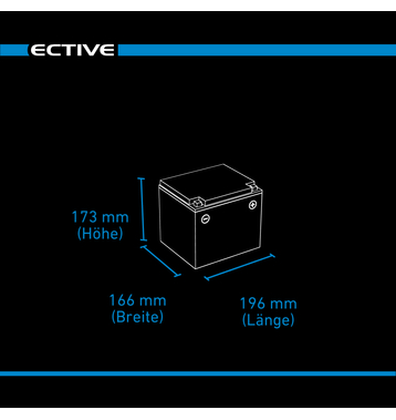 ECTIVE DC 45S GEL Deep Cycle avec LCD-Afficher 45Ah Batteries Décharge Lente