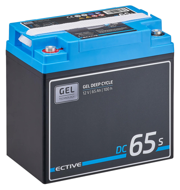 ECTIVE DC 65S GEL Deep Cycle avec LCD-Afficher 65Ah Batteries Décharge Lente