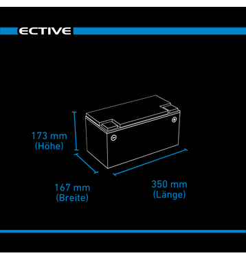 ECTIVE DC 75S GEL Deep Cycle avec LCD-Afficher 75Ah Batteries Décharge Lente