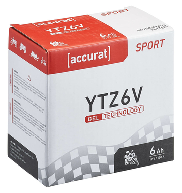 Accurat Sport GEL YTZ6V Batteries moto 6Ah 12V