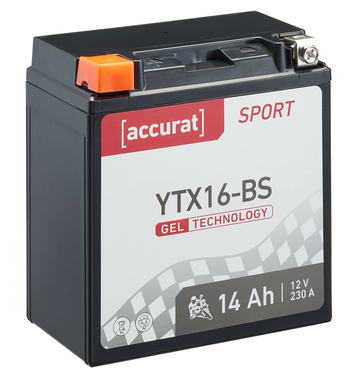 Accurat Sport GEL YTX16-BS Batteries moto 14Ah 12V