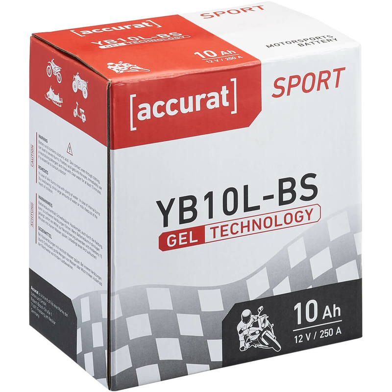 Accurat Sport GEL YB10L-BS Batteries moto 10Ah 12V